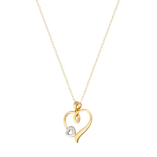 Colgantes de Oro 18kt Modelo Corazón Grande y Chico