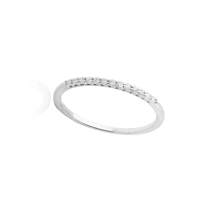 Anillo de Oro 18kt con Diamantes de 12 Pts Corte Brillante SI/H Medio Cintillo 2