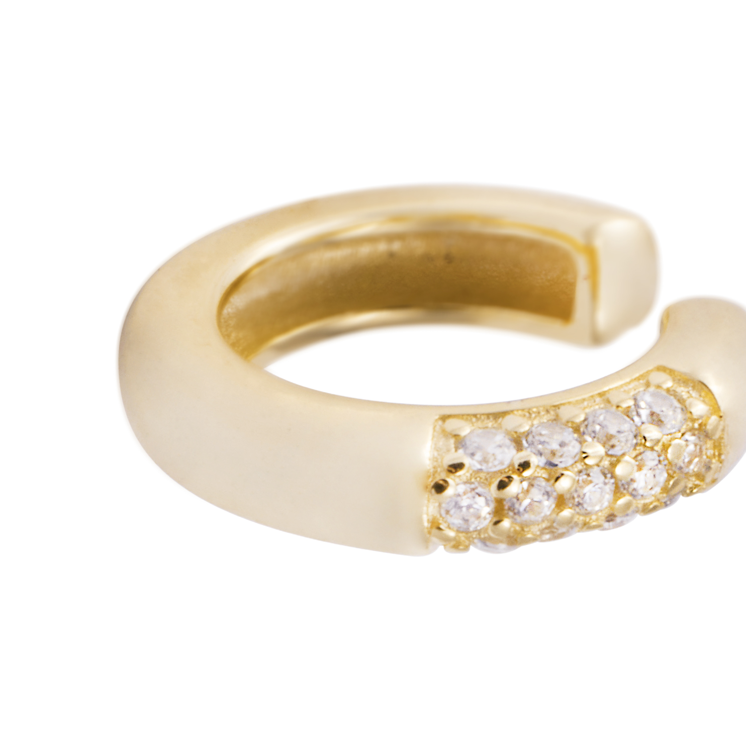 Piercing de Plata Esterlina 925 Earcuff circones Bañado en Oro 14kt 2