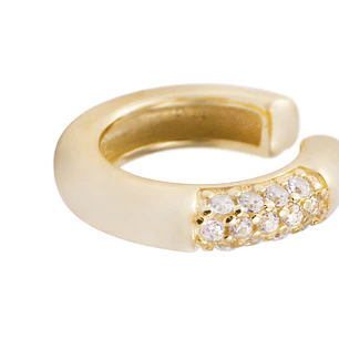 Piercing de Plata Esterlina 925 Earcuff circones Bañado en Oro 14kt