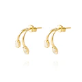 Aros de Plata Esterlina 925 Oval Doble Revestido en Oro 18kt