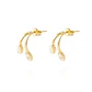 Aros de Plata Esterlina 925 Oval Doble Revestido en Oro 18kt - Miniatura 1