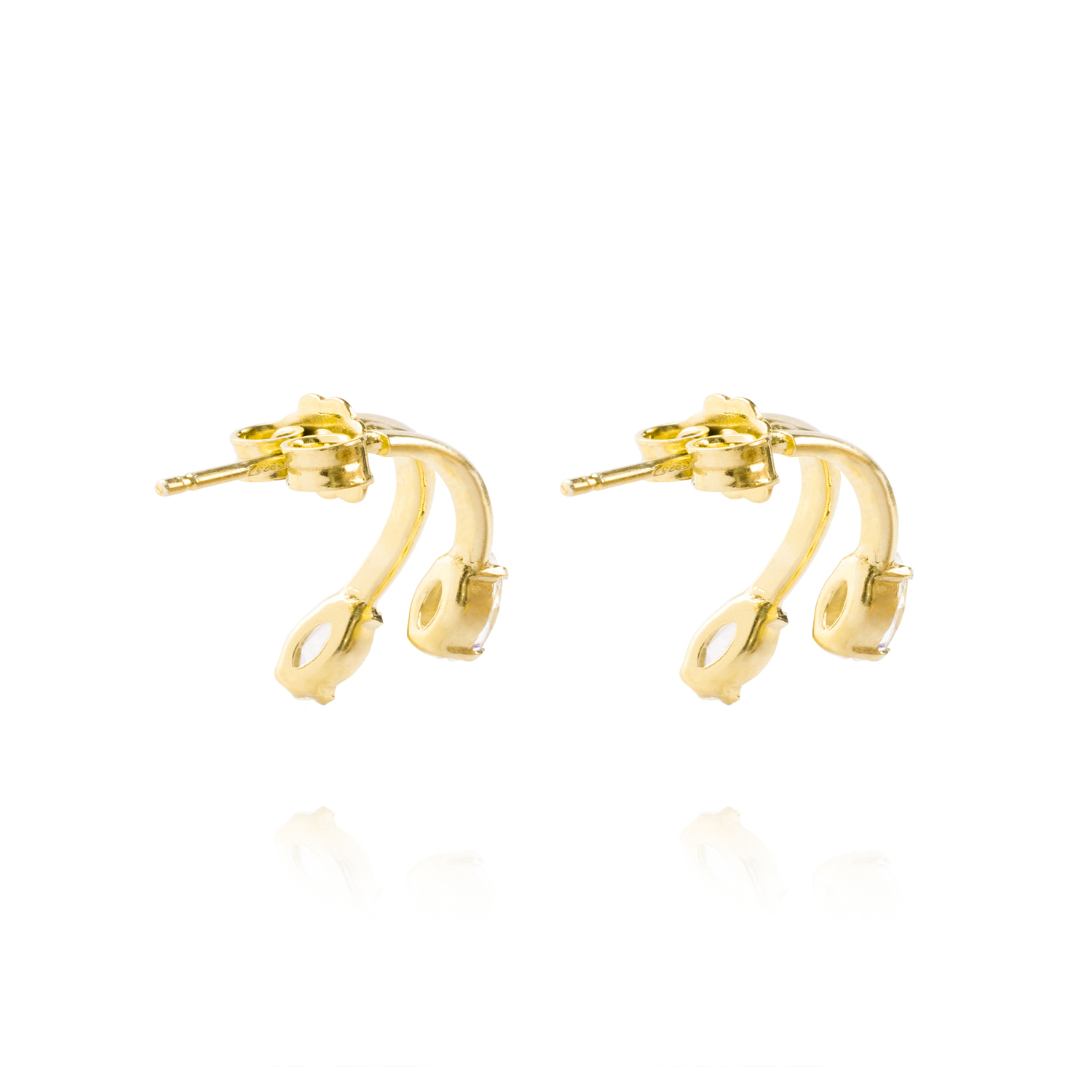 Aros de Plata Esterlina 925 Oval Doble Revestido en Oro 18kt 2