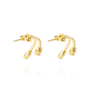 Aros de Plata Esterlina 925 Oval Doble Revestido en Oro 18kt