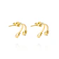Aros de Plata Esterlina 925 Oval Doble Revestido en Oro 18kt - Miniatura 2