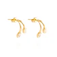 Aros de Plata Esterlina 925 Oval Doble Revestido en Oro 18kt - Miniatura 3