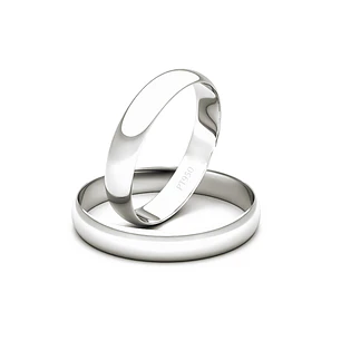 Par Argollas Matrimonio de Platino Modelo Bari de 3,0mm