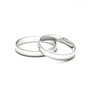 Par Argollas Matrimonio de Platino Modelo Bari de 3,0mm