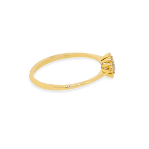 Anillo Compromiso de Oro 18Kt Roseta Circonita 4,0mm