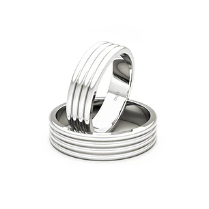 Par Argollas Matrimonio de Oro Blanco 18kt Count 5,0mm