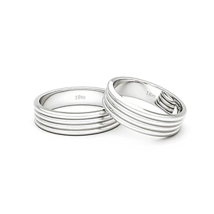 Par Argollas Matrimonio de Oro Blanco 18kt Count 5,0mm