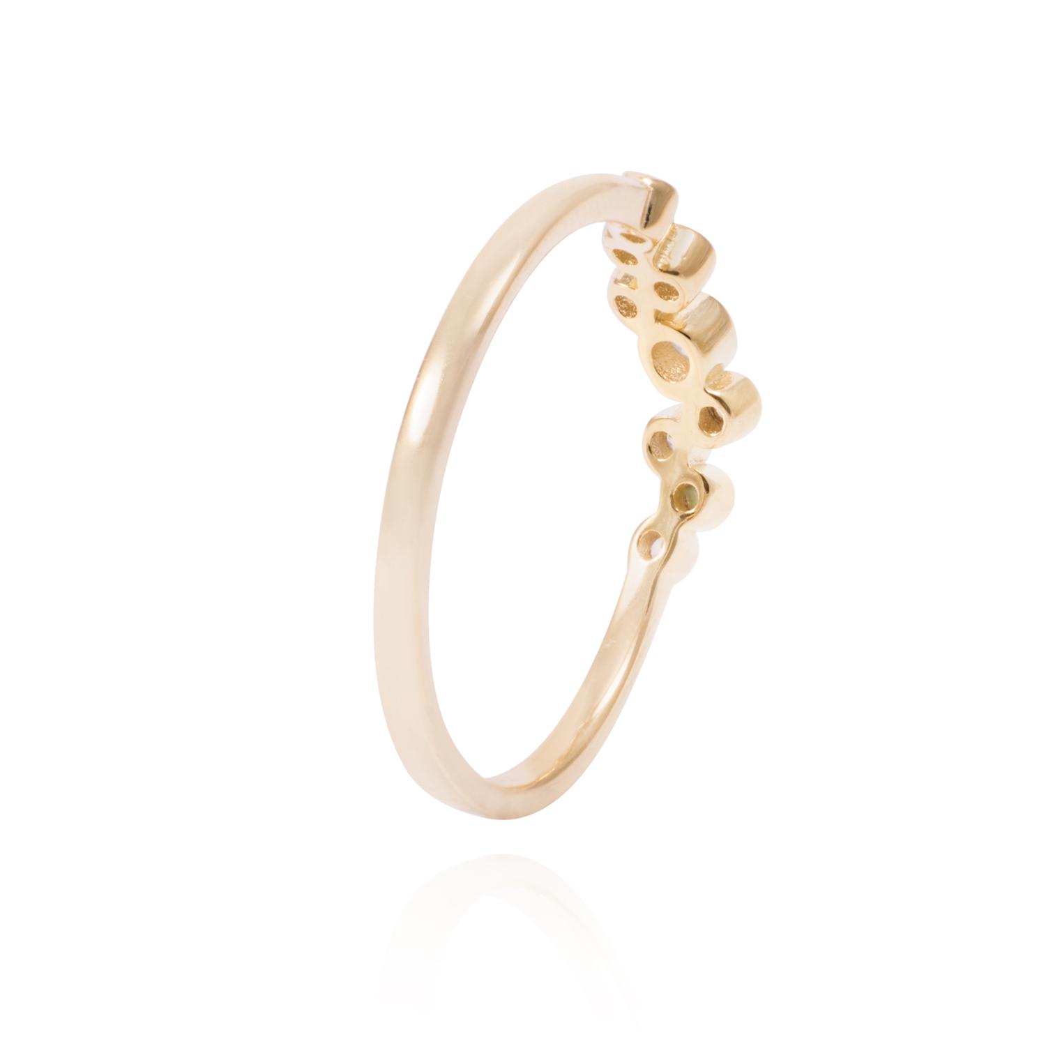 Anillo Revestido en Oro 18kt Circulos brillantes 3