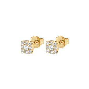 Aros Oro Amarillo 18kt Diamantes 20Pts Rombos
