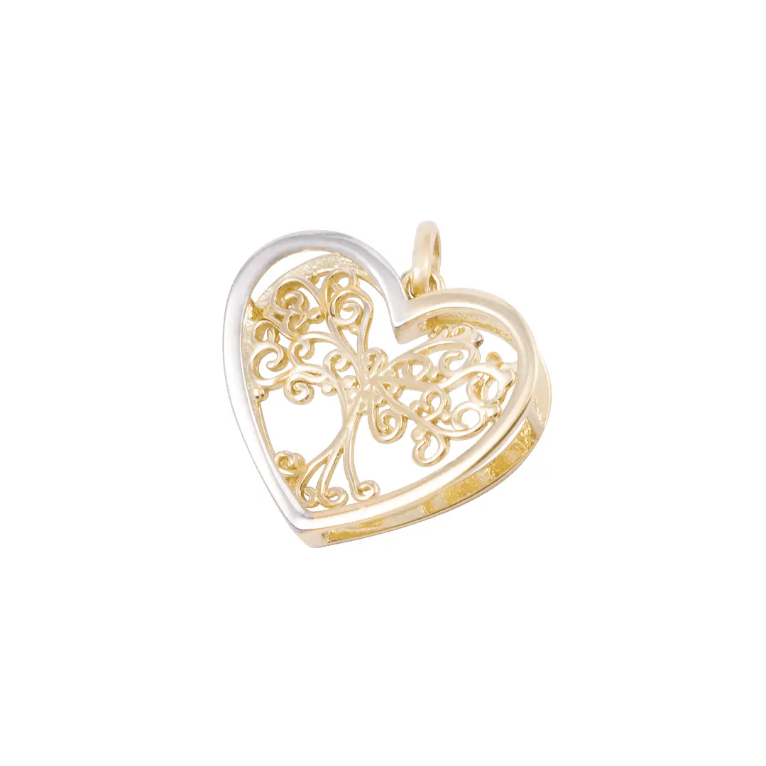 Colgante Oro Bicolor 18kt Árbol-Corazón 1