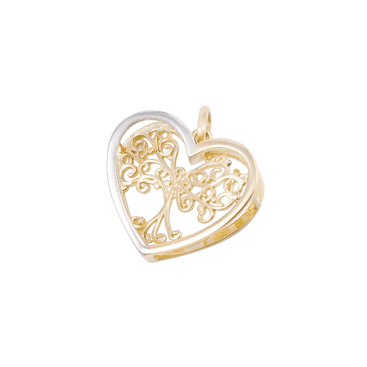 Colgante Oro Bicolor 18kt Árbol-Corazón 1