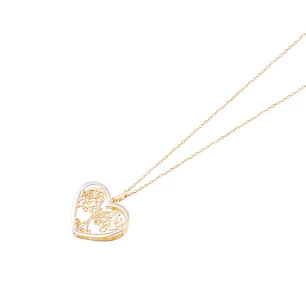 Colgante Oro Bicolor 18kt Árbol-Corazón