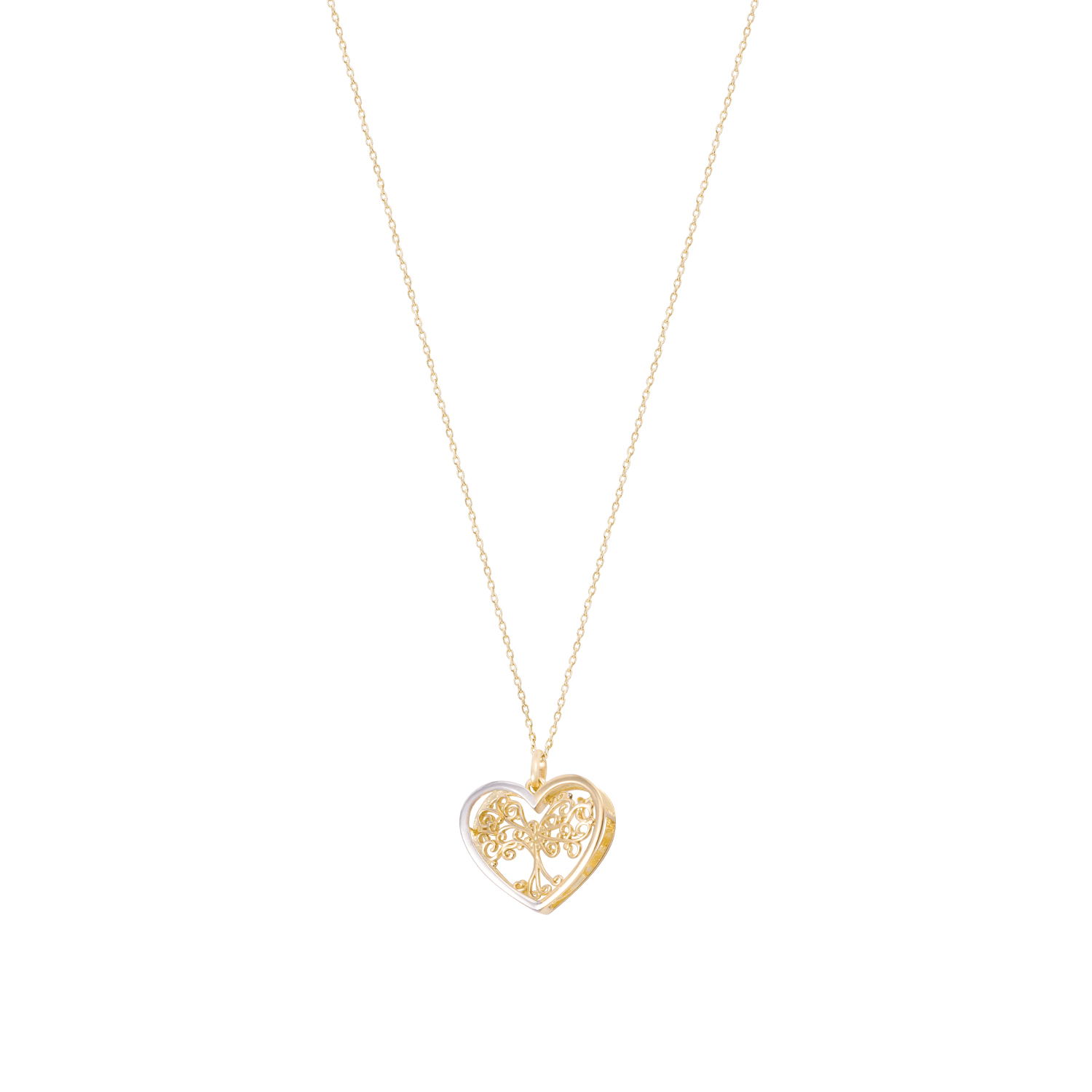 Colgante Oro Bicolor 18kt Árbol-Corazón 3