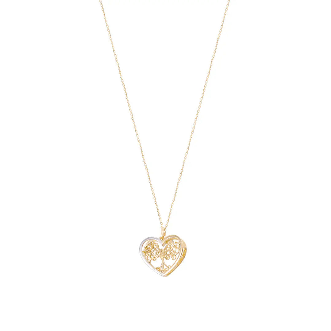 Colgante Oro Bicolor 18kt Árbol-Corazón 3