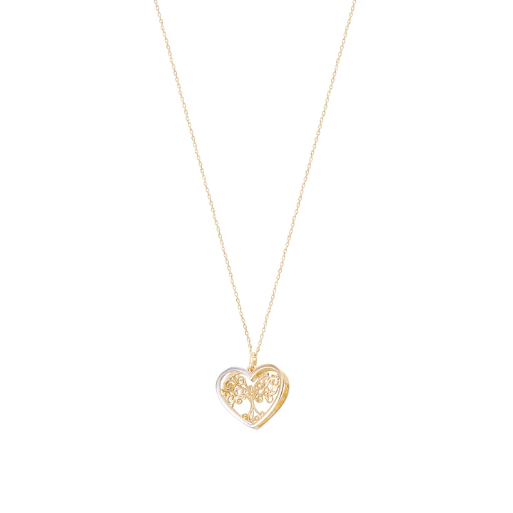 Colgante Oro Bicolor 18kt Árbol-Corazón 3