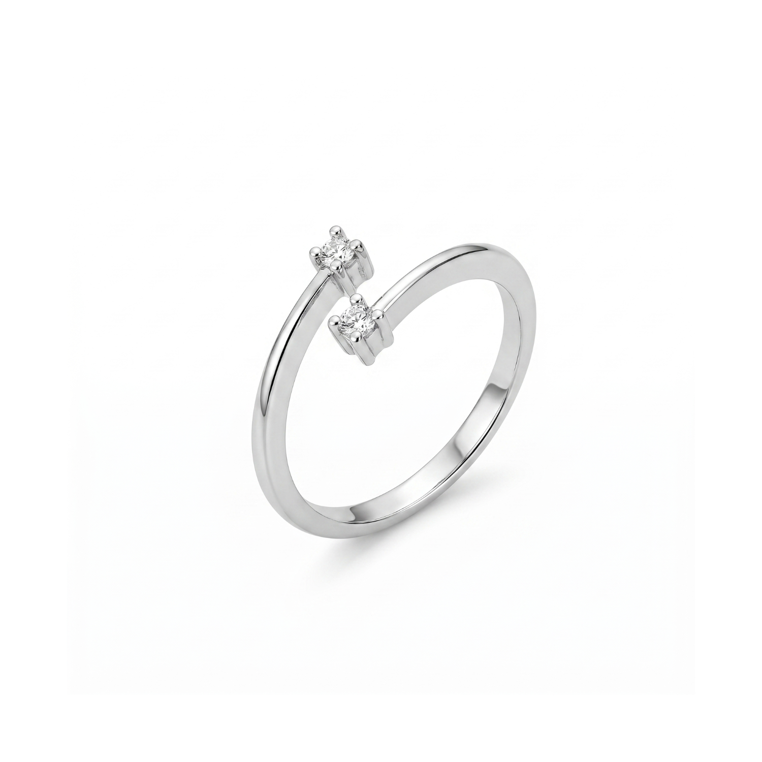 Anillo Oro Blanco 18kt Diamantes 10 Pts Cruzado 1