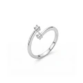 Anillo Oro Blanco 18kt Diamantes 10 Pts Cruzado
