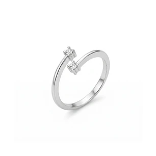 Anillo Oro Blanco 18kt Diamantes 10 Pts Cruzado