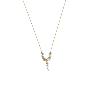 Collar Oro Amarillo 18kt Diamantes Colgantes 1 Qlts