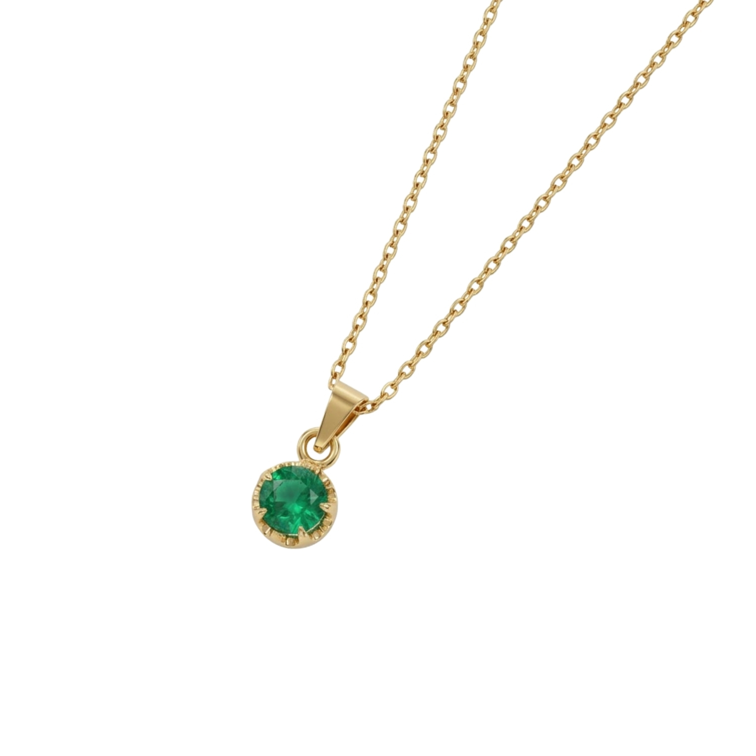 Colgante Oro Miel 18kt Sol con Garras de Esmeraldina 4mm 2
