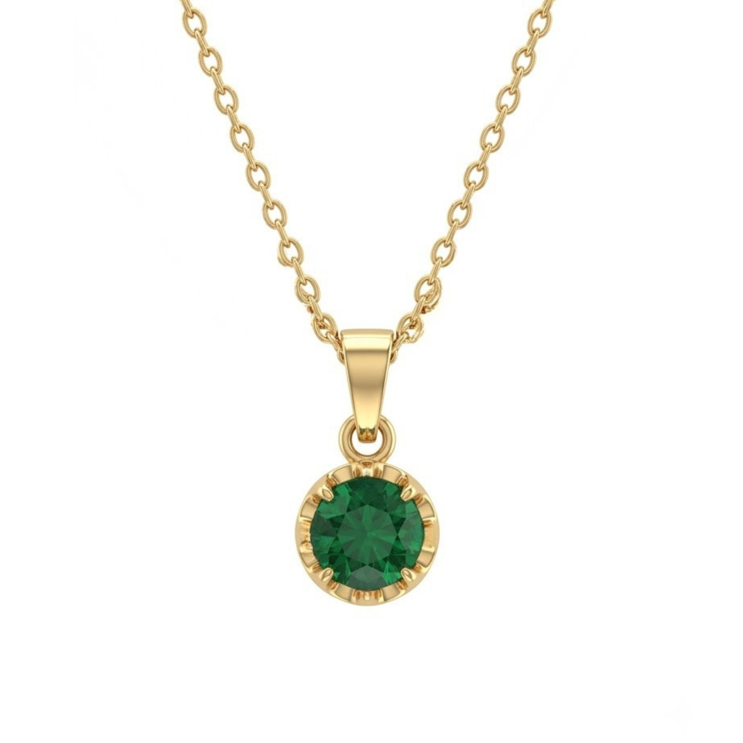 Colgante Oro Miel 18kt Sol con Garras de Esmeraldina 4mm 3