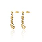 Aros de Oro 18kt Tres Flor Bitono - Miniatura 3