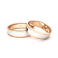 Par Argollas Matrimonio Bicolor de Oro Miel y Blanco 18kt Queen 5,0mm - Miniatura 2