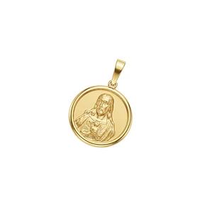 Colgante de Oro Miel 18kt Sagrado Corazón 18mm