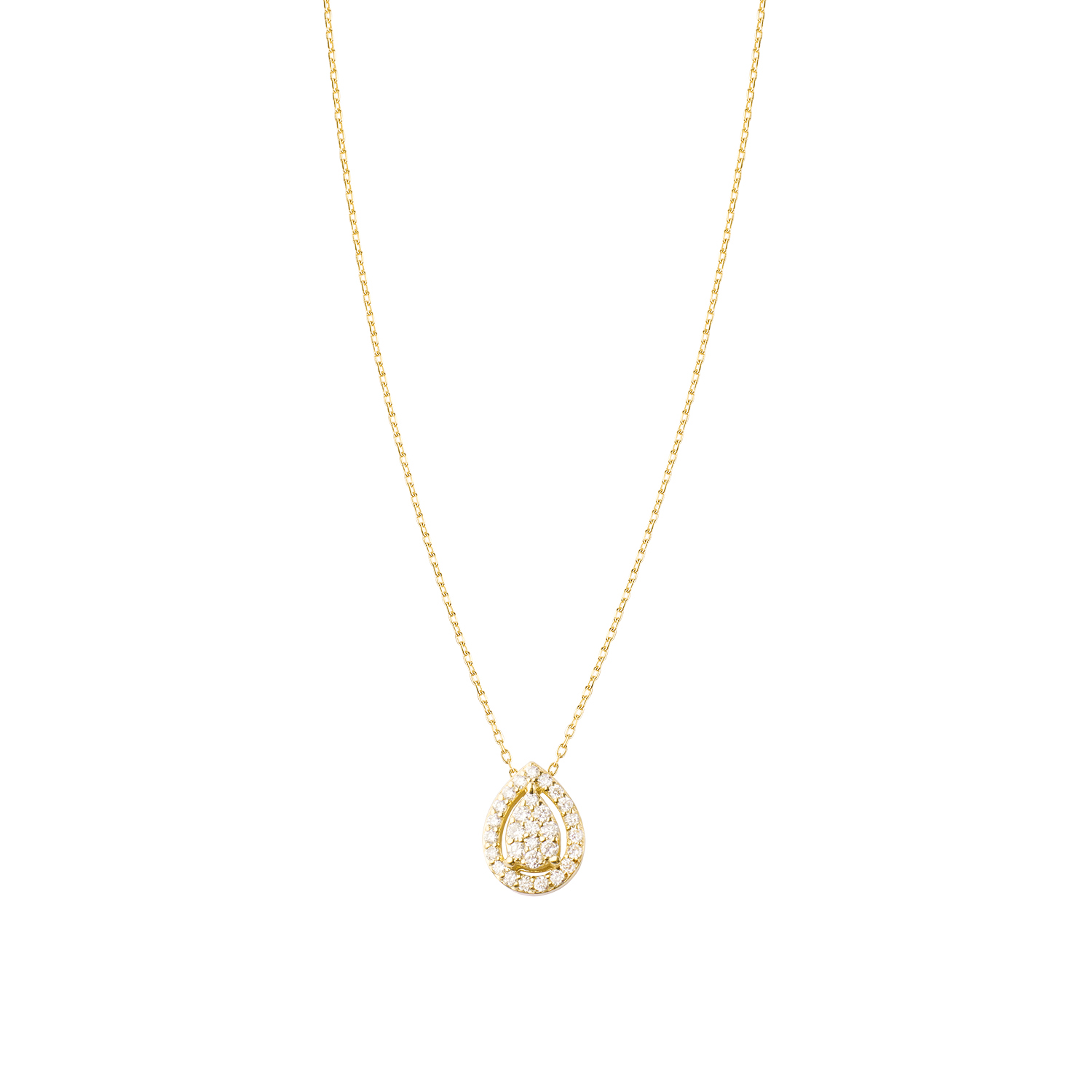 Collar Oro Amarillo 18kt Gota  de Diamantes 26 Pts 3