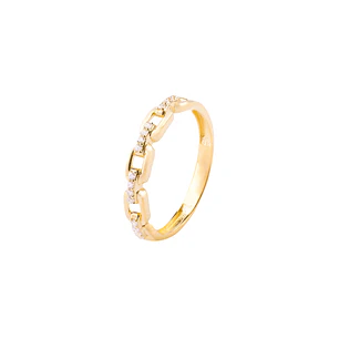 Anillo de Oro 18kt Cadena en Circon