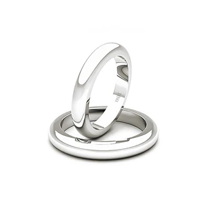 Par Argollas Matrimonio de Oro Blanco 18kt Padua 3,0mm