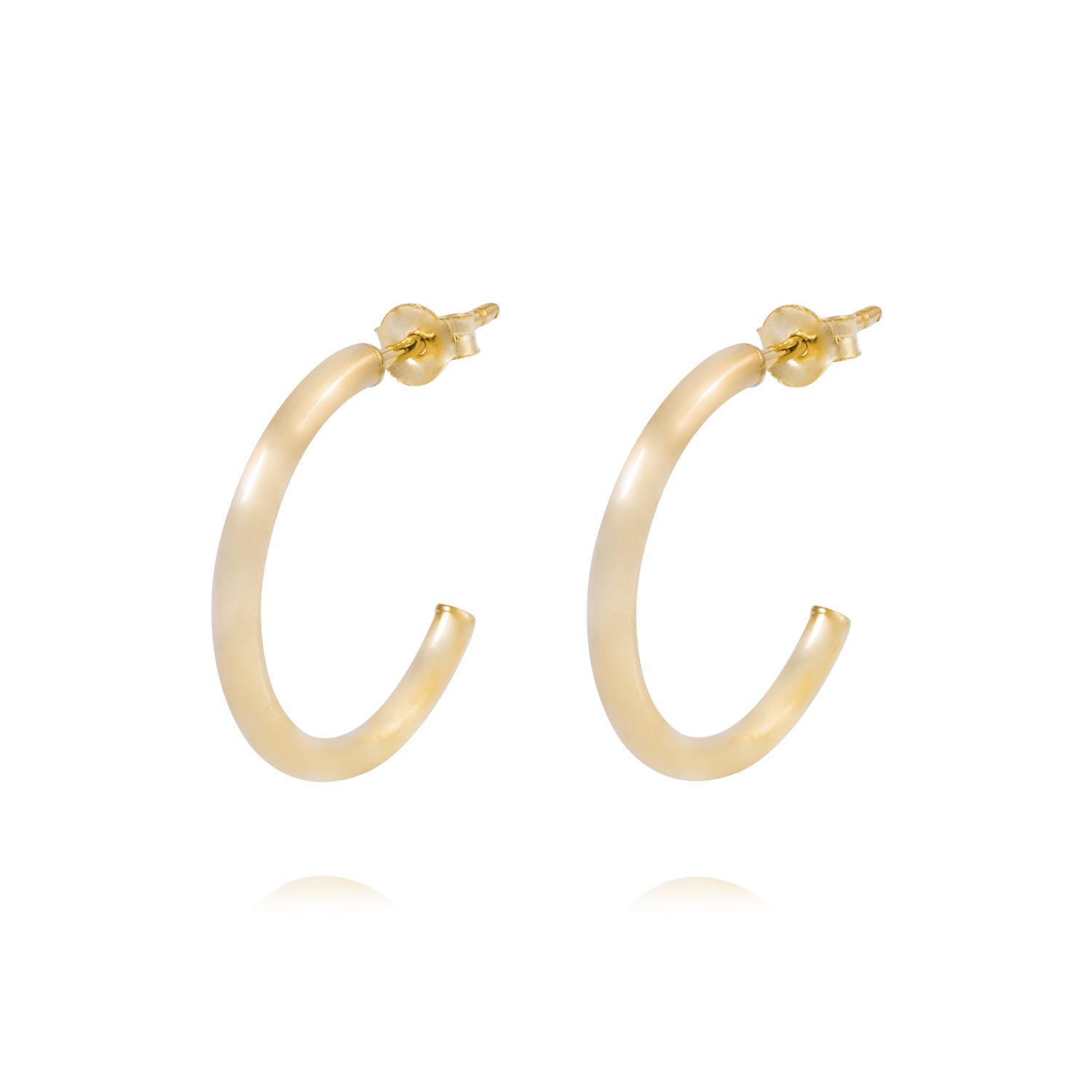 Aros de Oro 18kt Media Argolla Tubo 19MM 1