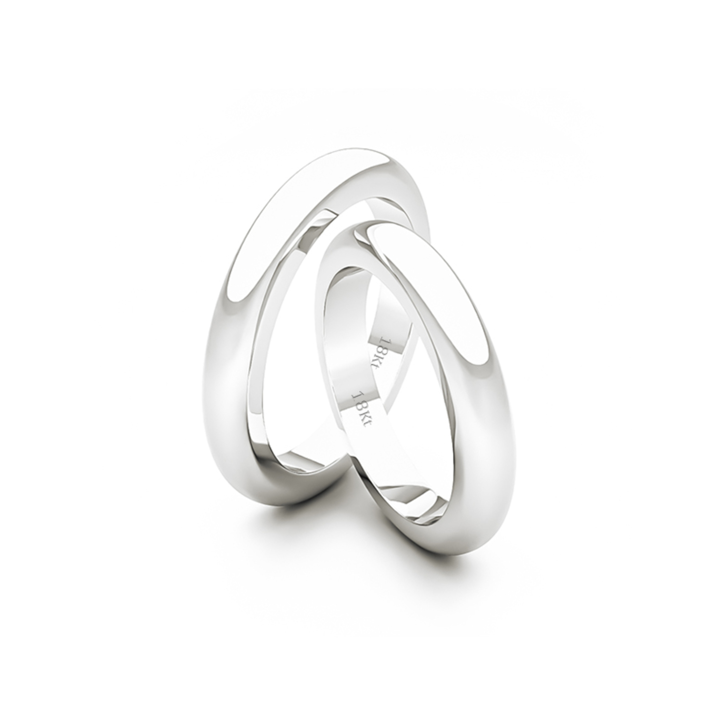 Par Argollas Matrimonio de Oro Blanco 18kt Padua 3,0mm 2