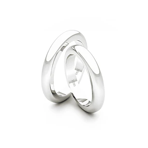 Par Argollas Matrimonio de Oro Blanco 18kt Padua 3,0mm