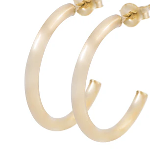 Aros de Oro 18kt Media Argolla Tubo 19MM