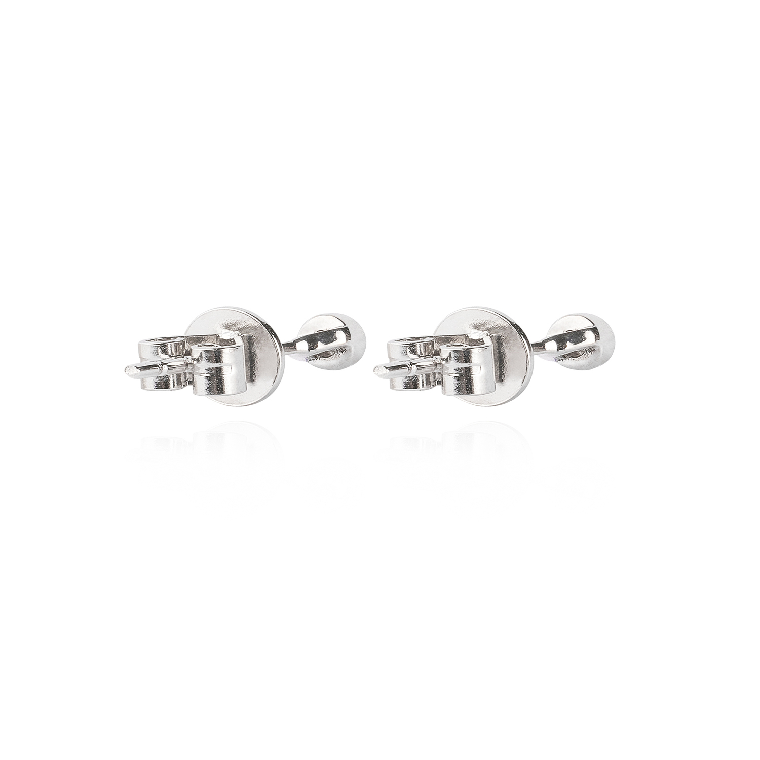 Aros Oro Blanco 18kt Diamantes Punto de Luz  4pts total SI/H 2