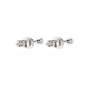 Aros Oro Blanco 18kt Diamantes Punto de Luz  4pts total SI/H