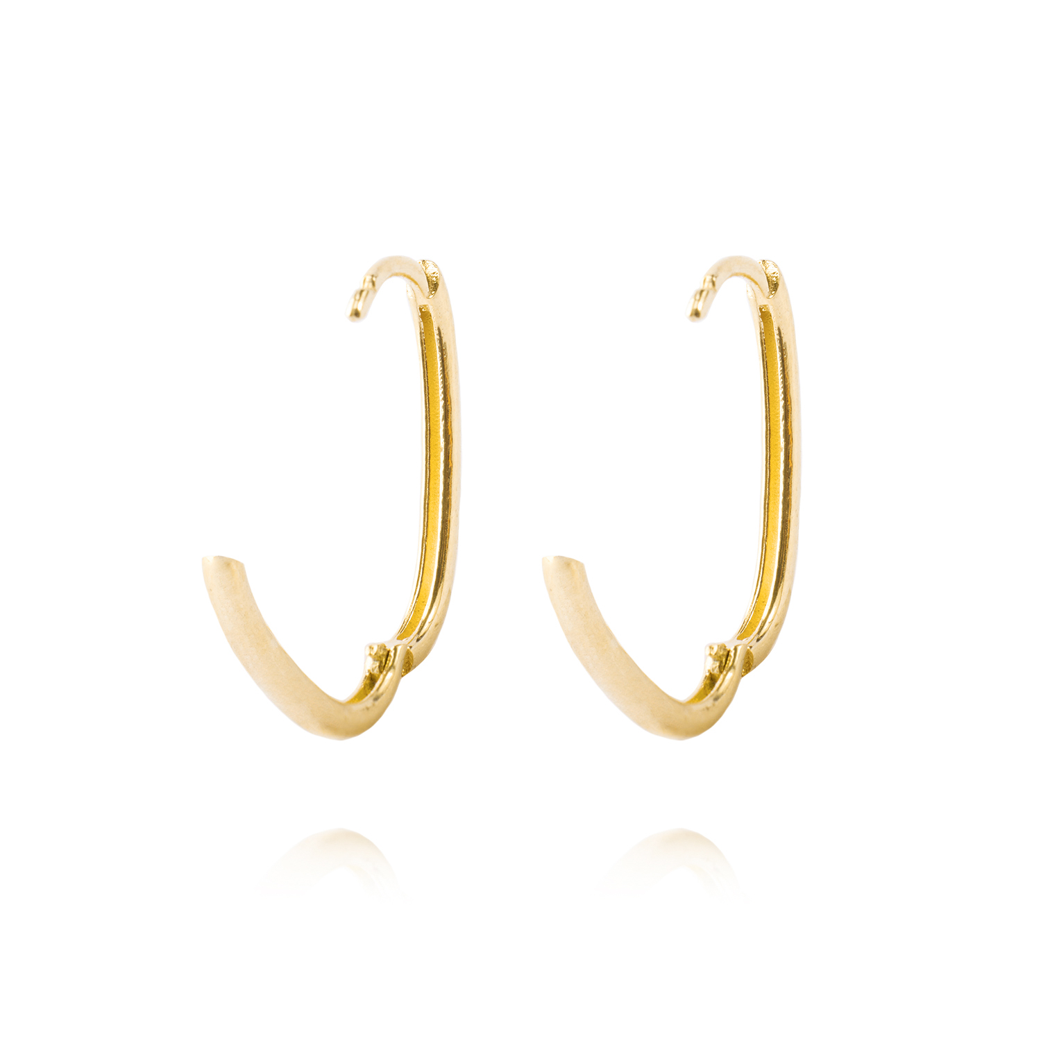 Aros de Oro 18kt Modelo Argollas Alargadas 3