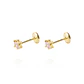Aros de Oro 18kt Piedra Rosa de Francia de 3mm - Miniatura 1