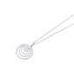 Collar Oro Blanco 18kt Tres Círculos y Flor Diamantes 105 Pts - Miniatura 1