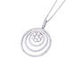 Collar Oro Blanco 18kt Tres Círculos y Flor Diamantes 105 Pts - Miniatura 2
