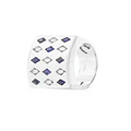 Anillo Platino 950 Modelo Prinsa 7 Diamantes 2pts 8 Zafiros 2 pts