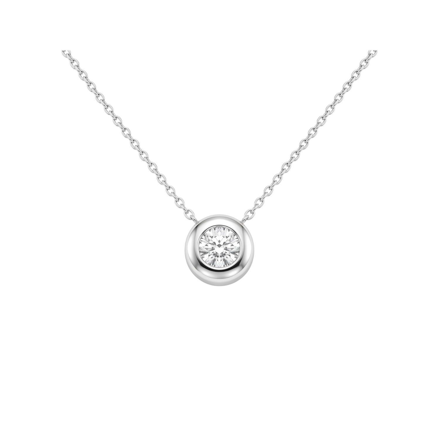 Collar de Plata Esterlina 925 Circon Punto de Luz 1