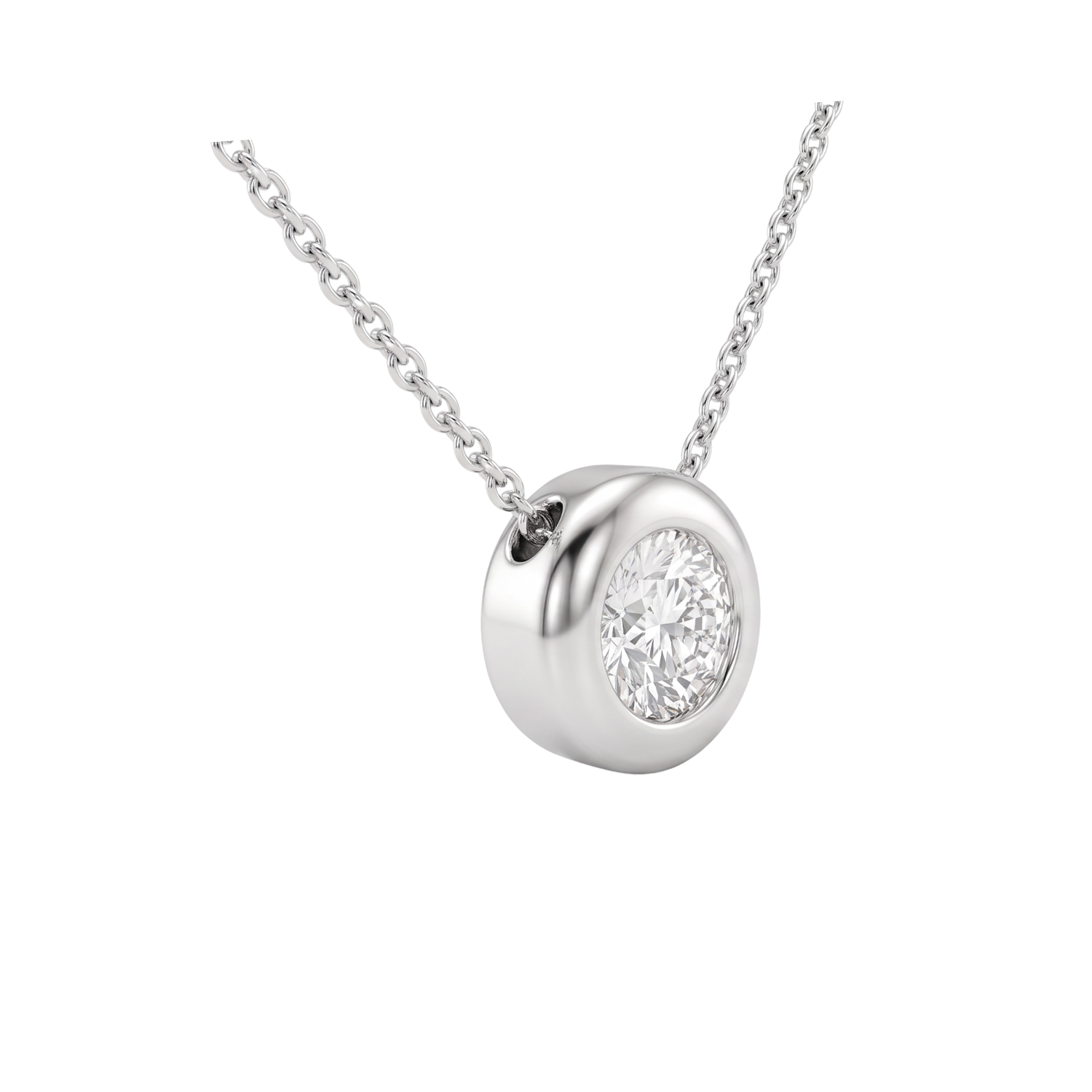 Collar de Plata Esterlina 925 Circon Punto de Luz 2
