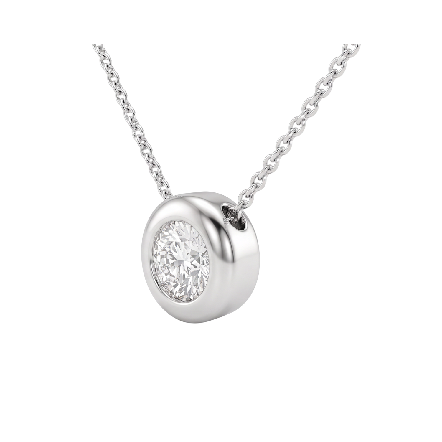 Collar de Plata Esterlina 925 Circon Punto de Luz 3