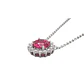 Collar Plata Esterlina 925 Sol Botón Rubí Circón - Miniatura 2